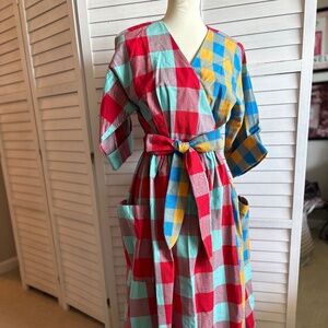 Mara Hoffman Anya Wrap Dress "Playford Plaid"/Anthropologie